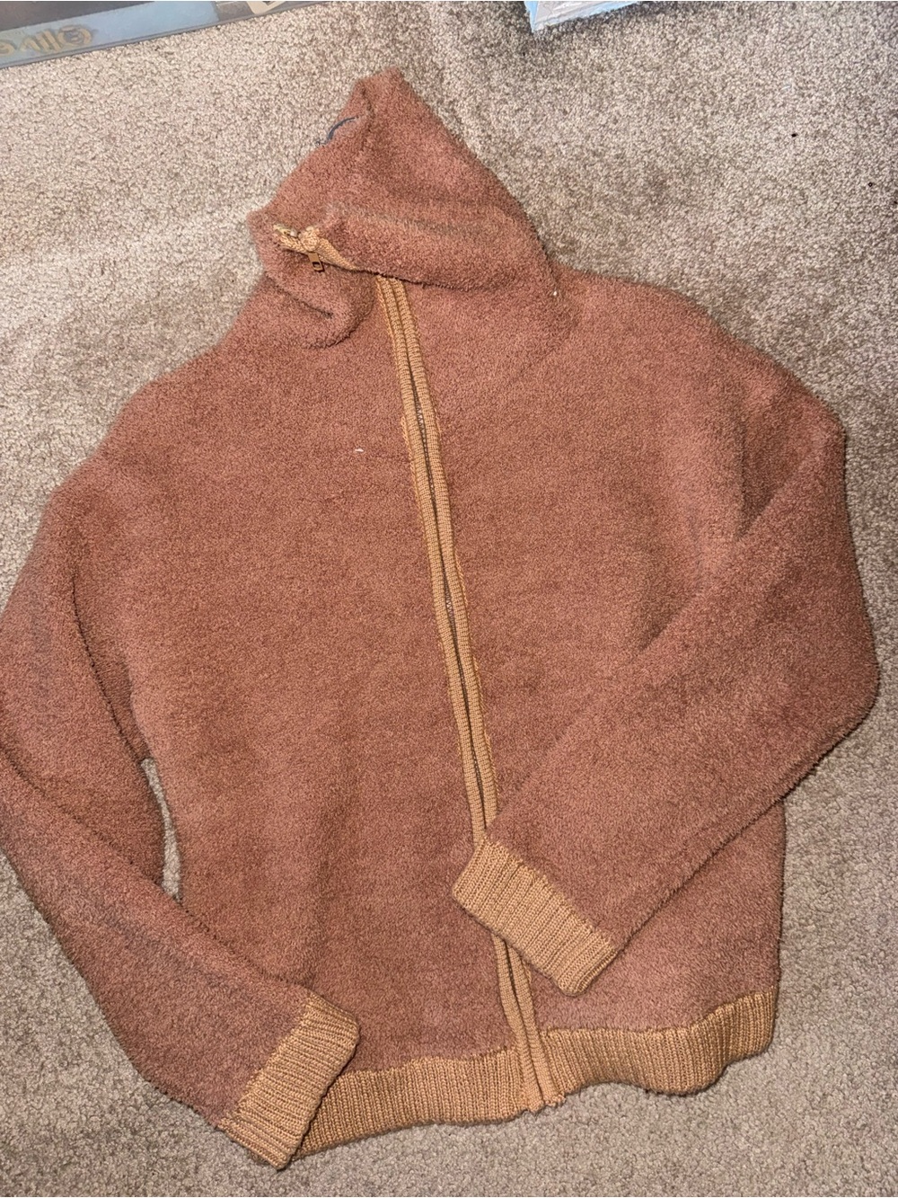 Cozy Zip-Up Women's Sweater - Brown